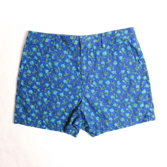 Madewell Blue Rose Floral Shorts - Size 2 Small - Picture 1 of 4